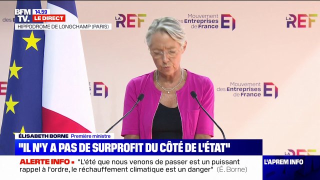 Élisabeth Borne: Non monsieur le président [du Medef], il n'y a pas de surprofit du côté de l'État