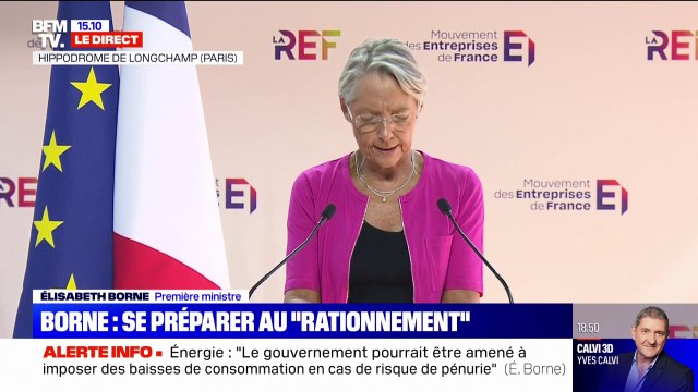 Élisabeth Borne sur l'énergie: Si nous devions en arriver au rationnement, les entreprises seraient les premières touchées