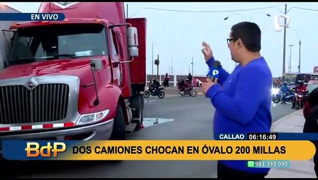 Callao: choque entre camiones de carga pesada genera congestión vehicular