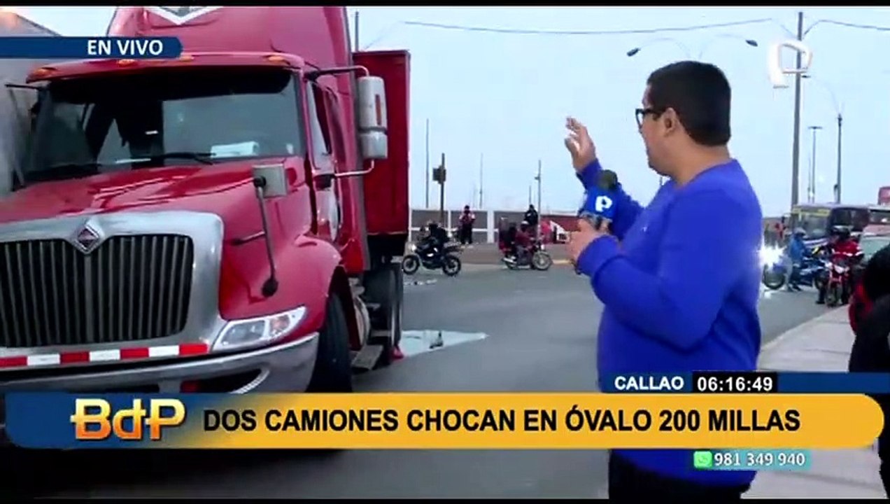 Callao: choque entre camiones de carga pesada genera congestión vehicular