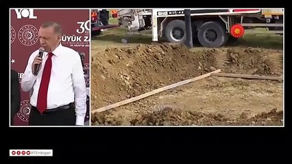 Erdoğan, Kütahya'daki temel atma törenindeki mikserin döktüğü çimentoyu yetersiz buldu