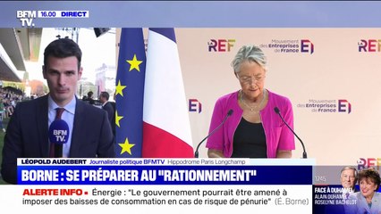 Énergie: face au Medef, Élisabeth Borne évoque un possible "rationnement"