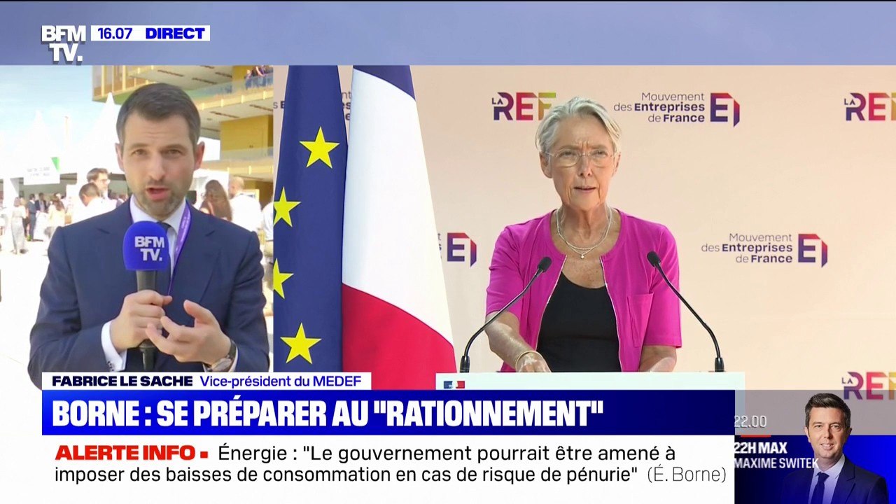 Sobriété énergétique: pour Fabrice Le Saché (Medef), "il faut qu'on se serre tous la ceinture, il n'y a pas les entreprises d'un côté et la population de l'autre"