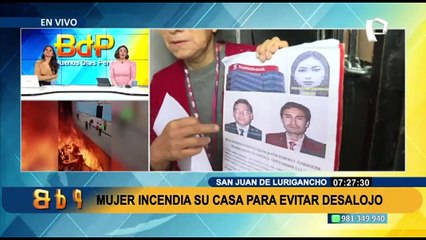 SJL: Anciana de 70 años incendió su casa para evitar ser desalojada