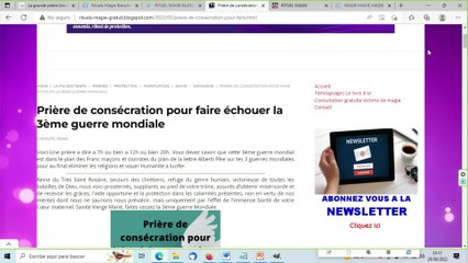 Prière Paix dans le monde et contre 3ème guerre mondiale