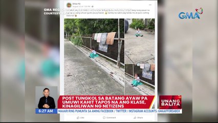 Post tungkol sa batang ayaw pa umuwi kahit tapos na ang klase, kinagiliwan ng netizens | UB