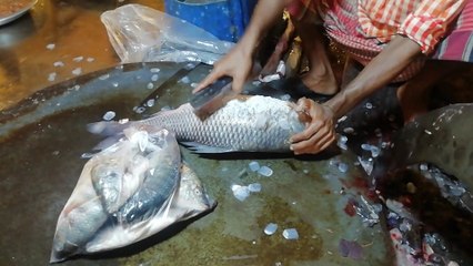 Blow Up ! Amazing High Performance Fish Cutter Man cutting some local fish