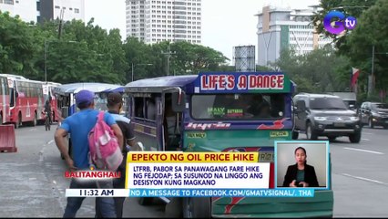 LTFRB, pabor sa panawagang fare hike ng FEJODAP; sa susunod na linggo ang desisyon kung magkano | BT