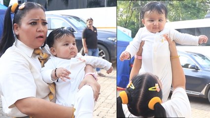 बेटे लक्ष्य के साथ शूटिंग पर पहुंची भारती सिंह ने की फैंस के साथ मस्ती