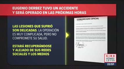 Eugenio Derbez sufre accidente y será intervenido quirúrgicamente