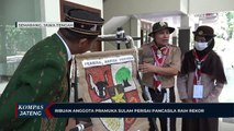 Ribuan Anggota Pramuka Sulam Perisai Pancasila Raih Rekor