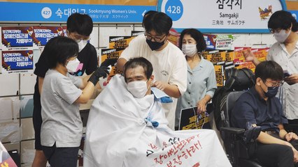 전장연, 삭발 투쟁 100일 차..."대통령 답할 때까지 투쟁" / YTN