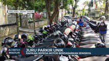 Juru Parkir Unik, Rapikan Sepeda Motor Berdasarkan Jenisnya