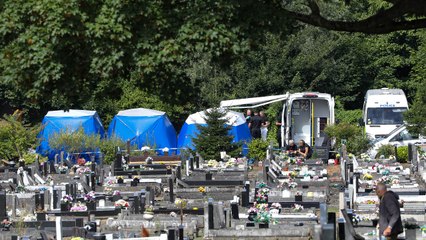 Police launch probe after human remains are discovered in a skip at UK cemetery