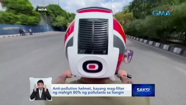Anti-pollution helmet, kayang mag-filter ng mahigit 80% ng pollutants sa hangin | Saksi