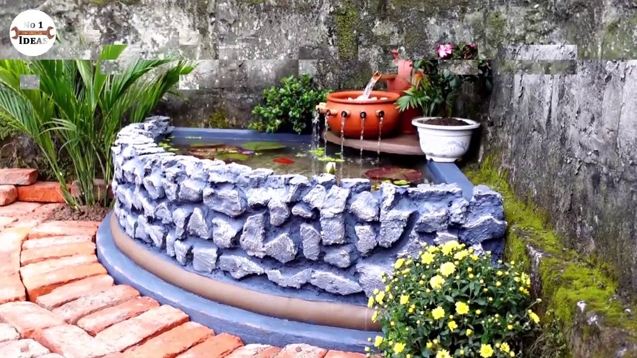 Build A Beautiful Waterfall Aquarium by yourself | creative ideas