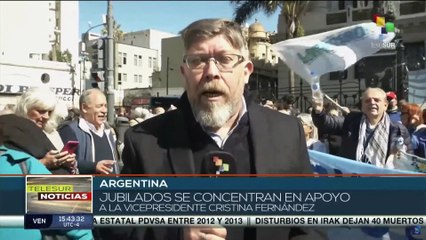 Argentina: Jubilados se concentran en apoyo a la vicepresidenta Cristina Fernández