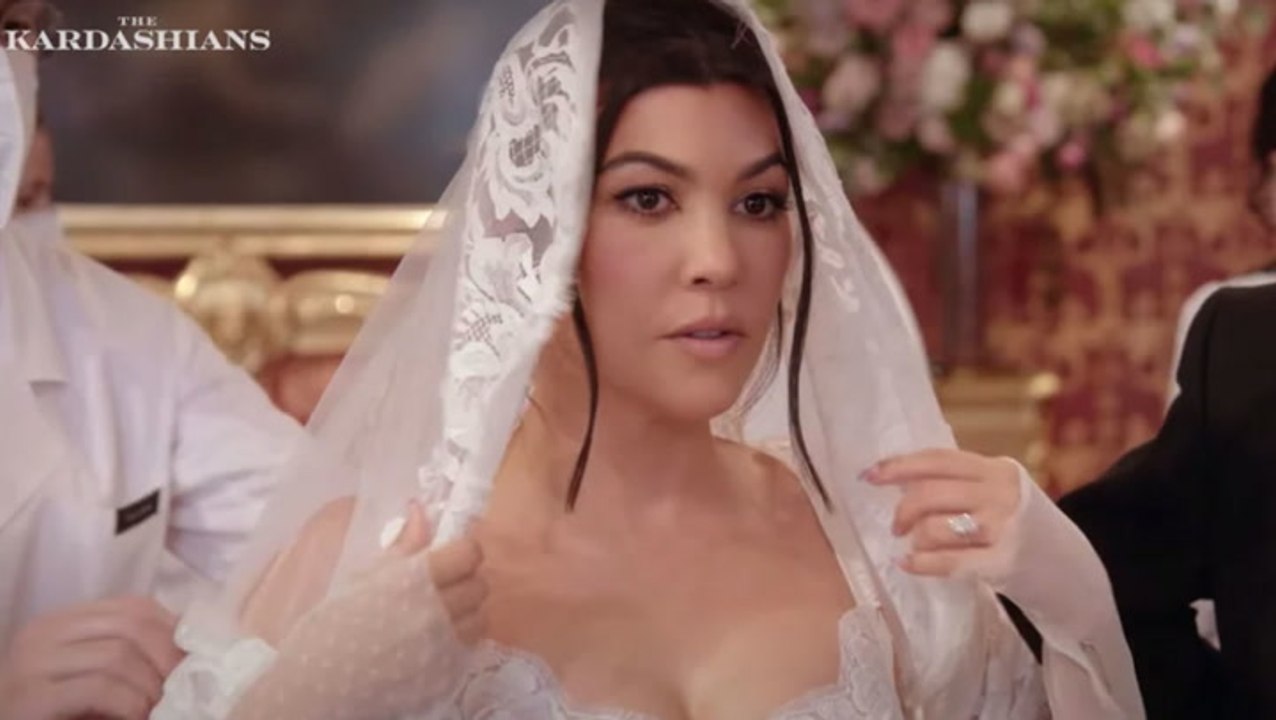 Watch Kourtney Kardashian Tries on Her Wedding Dress for First Time in ‘The Kardashians’ Season 2 Trailer | Billboard News