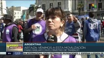 Vicepresidenta Cristina Fernández saluda a los manifestantes en su reclamo gremial