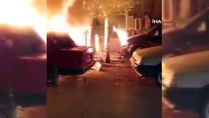 Depoda çıkan yangın otomobillere sıçradı