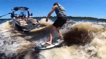 Guy Shows Impressive Surfing Tricks on Wakeboard