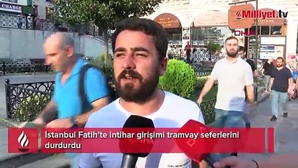 İstanbul'da intihar girişimi! Tramvay seferlerini durdurdu