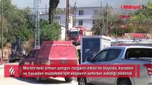 Mersin'deki yangın büyüdü, ekipler bölgede! 30 ev boşaltıldı