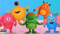 Five Little Monsters - Halloween Nursery Rhymes - Preschool Videos