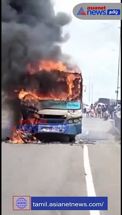 ஒட்டன்சத்திரம் அருகே விபத்து; பைக் மோதியதில் பஸ் எரிந்து மாணவன் உயிரிழப்பு!!