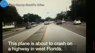 Florida plane highway crash caught on dashcams
