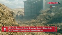 Sivas'ın Gemerek ilçesinde korkutan yangın