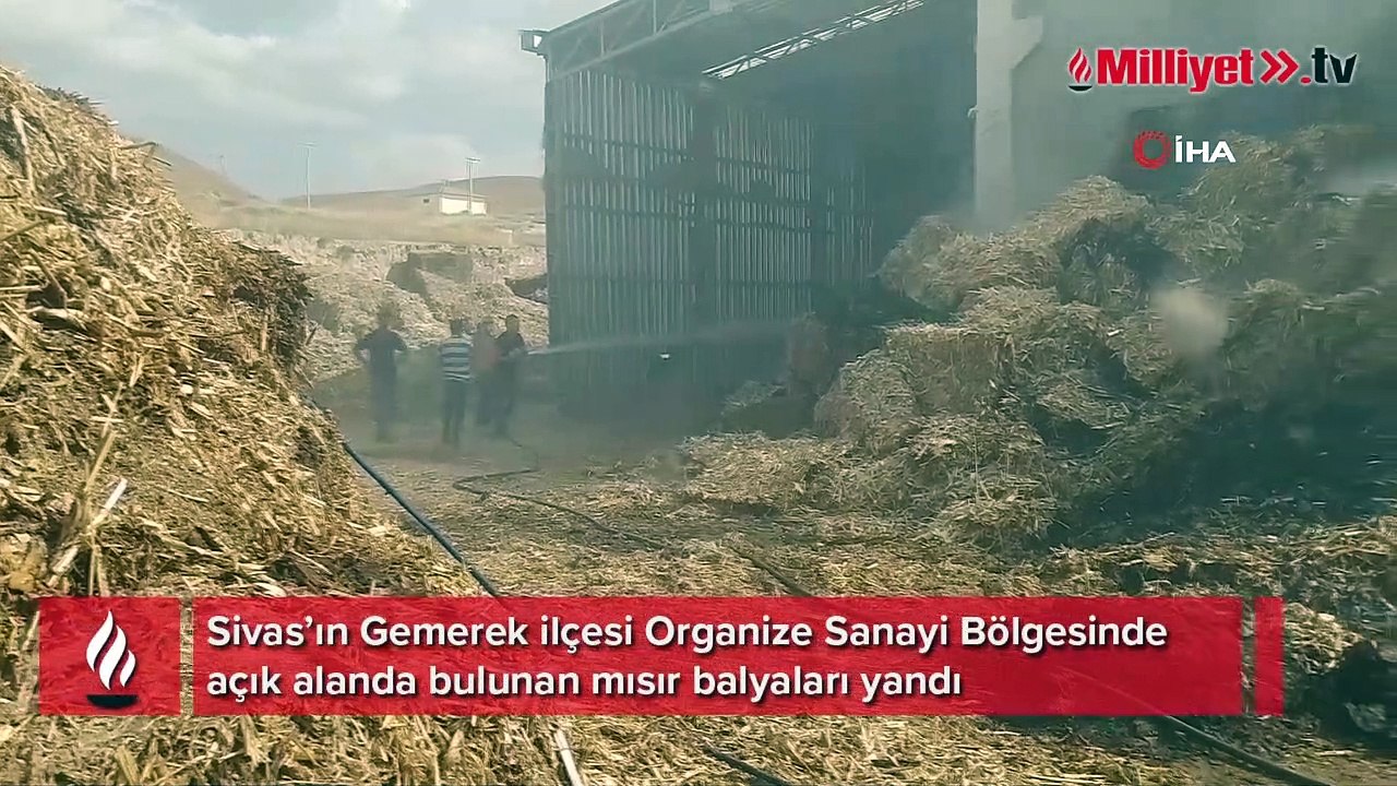 Sivas'ın Gemerek ilçesinde korkutan yangın