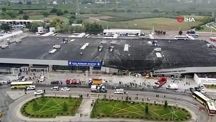 Bursa’da otobüs terminaline yıldırım düştü...