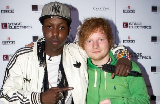 Ed Sheeran and Terry Crews taking part in Jamal Edwards charity gala