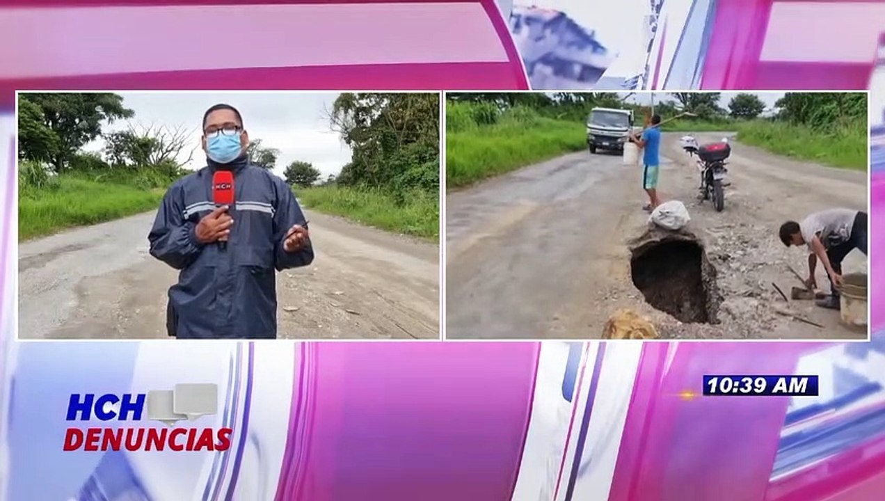 Precaución por socavón en la internacional CA-4...