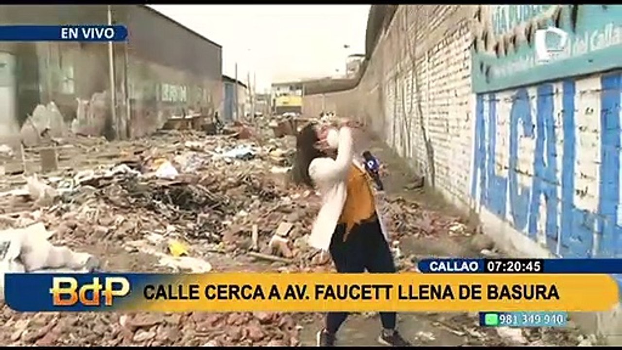 Frente al aeropuerto: Calle cerca de la avenida Faucett es un verdadero basural