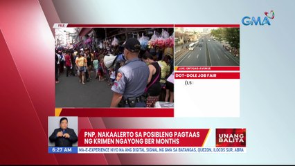 PNP, nakaalerto sa posibleng pagtaas ng krimen ngayong Ber months | UB