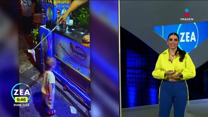 Heladero turco hace enojar a niño