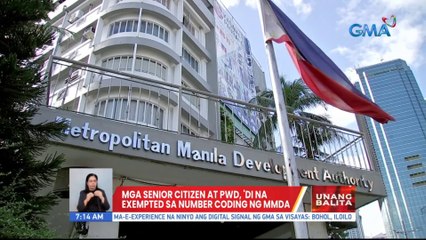 Mga senior at PWD, 'di na exempted sa number coding ng MMDA | UB