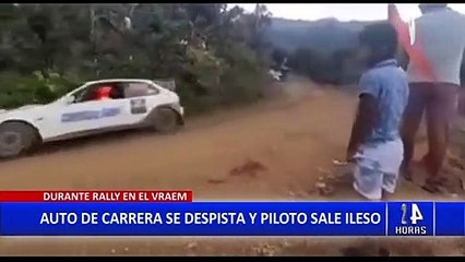Auto de carreras se despista durante Rally en el Vraem