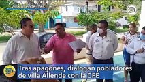Tras apagones, dialogan pobladores de villa Allende con la CFE