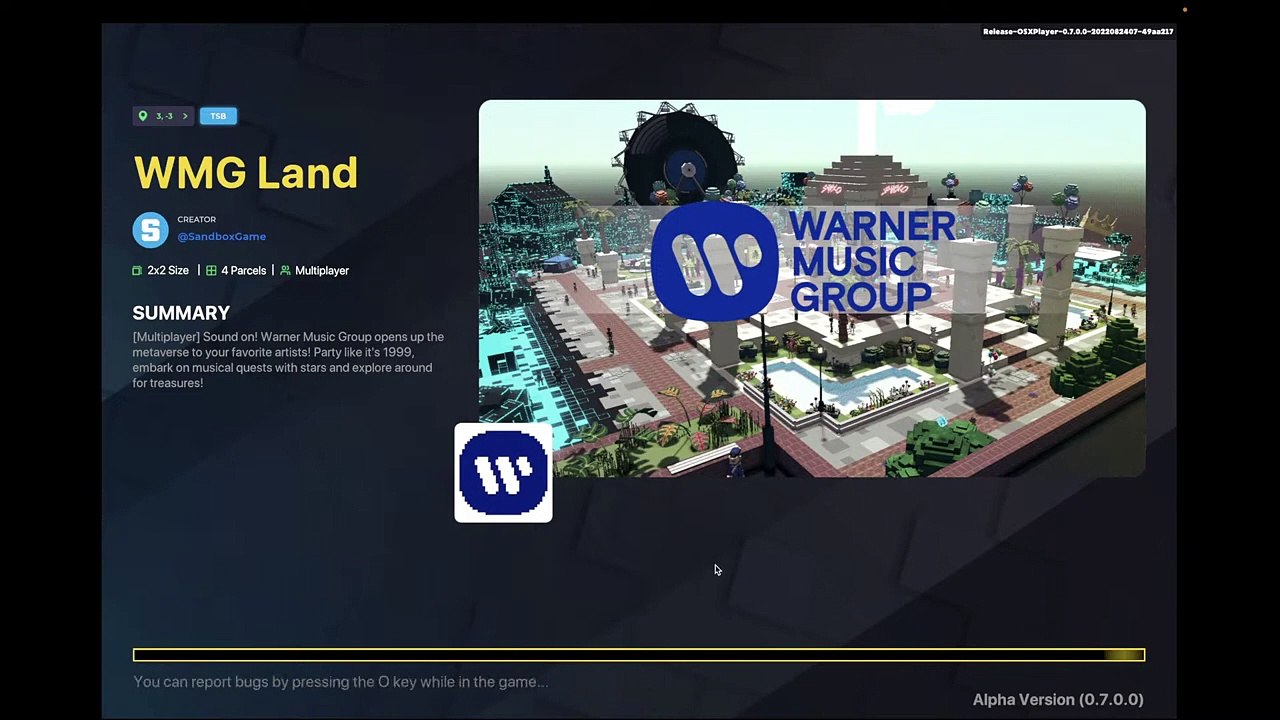 The Sandbox Alpha Season 3 - WMG Land - Alpha Pass Giveaways