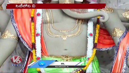 41 Feet Ganesh Idol Attracts Devotees At Chaitanyapuri | Hyderabad | V6 News