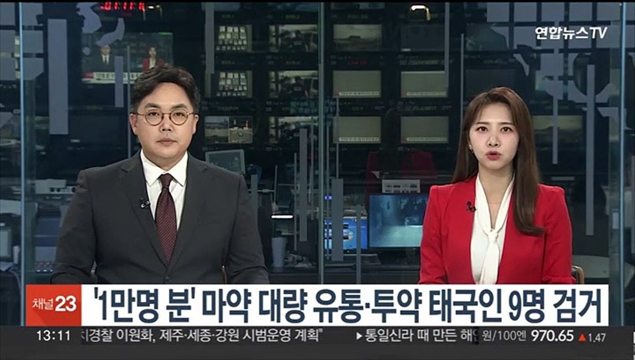 '1만명 분' 마약 대량 유통·투약 태국인 9명 검거
