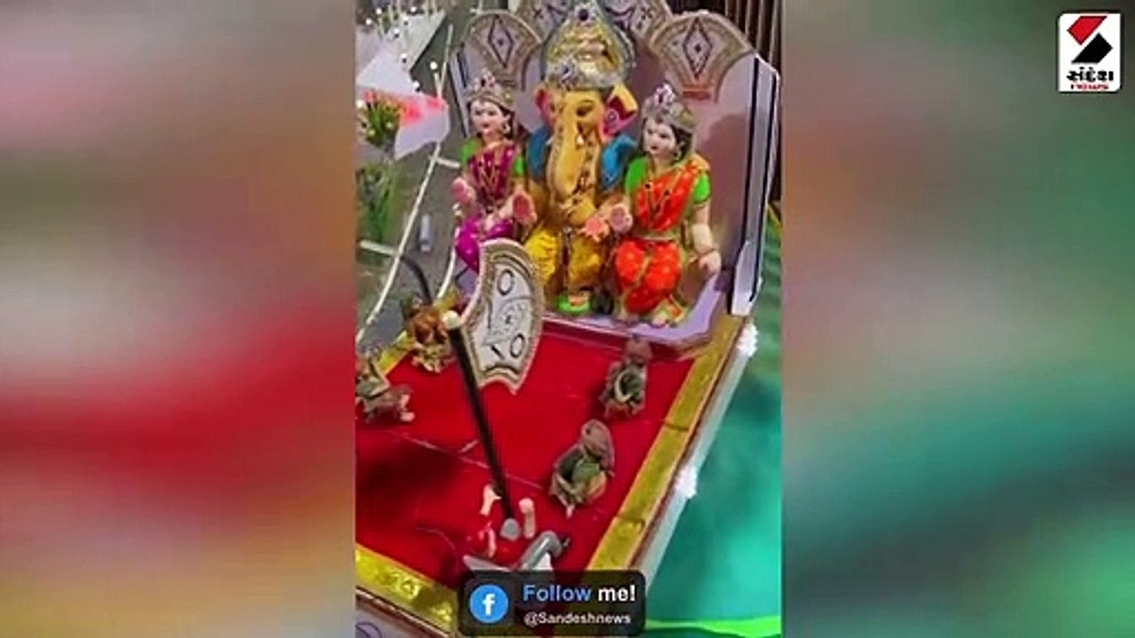 ગોરવા ગામમાં ટીંબા ખડકીના શ્રી પંડાલમાં નર્મદા ડેમ અને SOUનું ડેકોરેશન