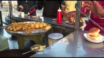 indian street food breakfast - pav vada & bhajiya - indian street food mumbai