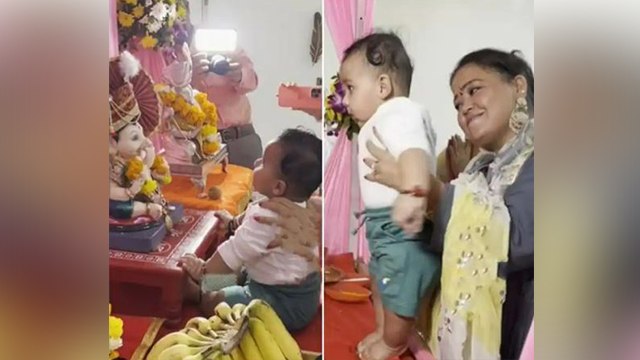 Bharti Singh Son Laksh Ganpati Bappa आर्शीवाद लेते Viral।Bharti Singh Ganesh Chaturthi*Entertainment