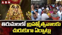 తిరుమలలో బ్రహ్మోత్సవాలకు చురుకుగా ఏర్పాట్లు ||  Tirumala Tirupati Devasthanams | ABN Telugu