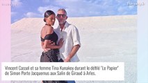 Tina Kunakey dans une robe complètement transparente... elle ose la tenue blanche au mariage de Jacquemus !