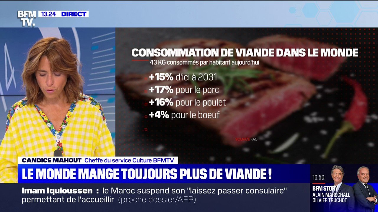 La consommation de viande devrait augmenter de 15% dans le monde d'ici à 2031